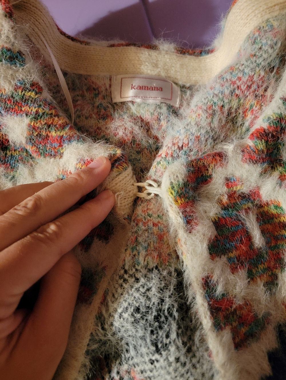 Fuzzy Colorful Cardigan - Picture 6 of 6